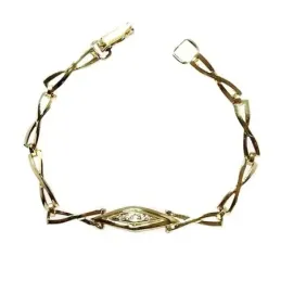 Pulsera plata Ley chapada cierre pato [2677]