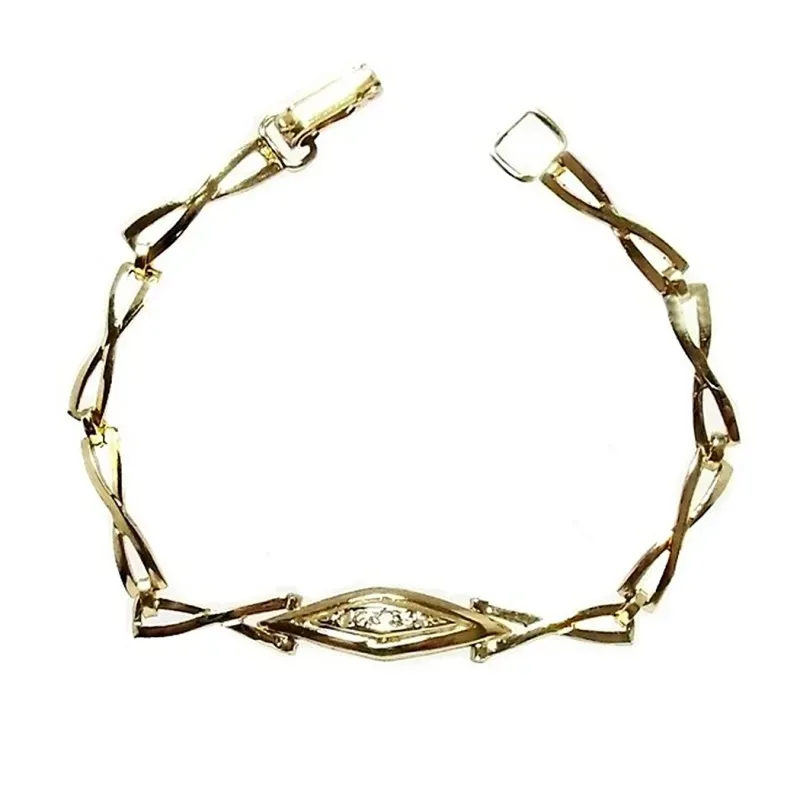Pulsera plata Ley chapada cierre pato [2677]