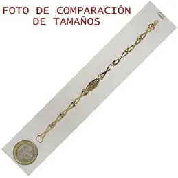 Pulsera plata Ley chapada cierre pato [2677]