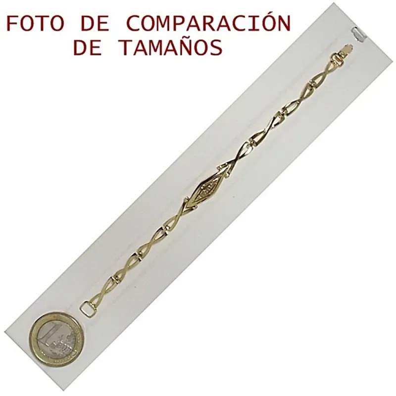 Pulsera plata Ley chapada cierre pato [2677]