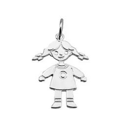 Colgante plata Ley chica estampada [5081]