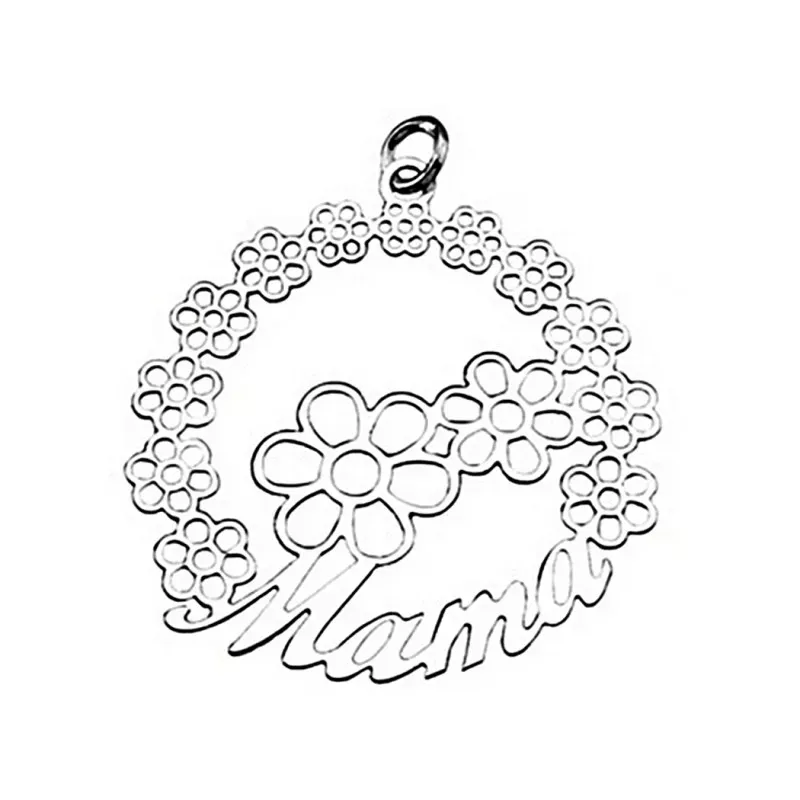 Colgante plata Ley mamá flor grande [5144] Regalo día madre