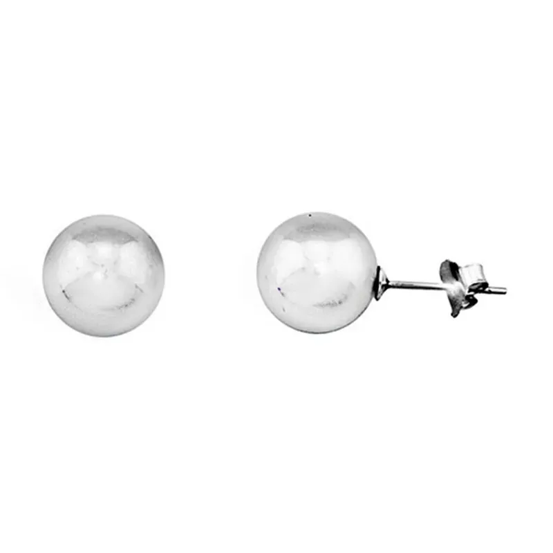 Pendientes plata ley 925m perla Shell 10mm. cierre presión [9288]