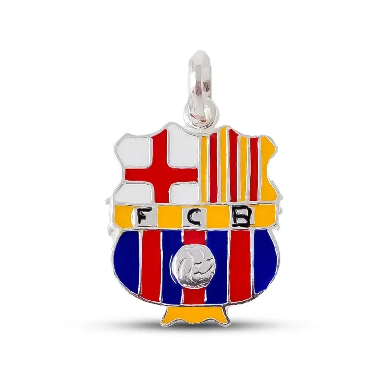 FC Barcelona escudo plata Ley 925m colgante macizo unisex 26 mm. esma