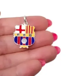 FC Barcelona escudo plata Ley 925m colgante macizo unisex 26 mm. esma