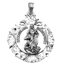 Medalla plata ley 925m Virgen Inmaculada 39mm. busto cerco [AA9812]