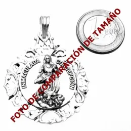 Medalla plata ley 925m Virgen Inmaculada 39mm. busto cerco [AA9812]