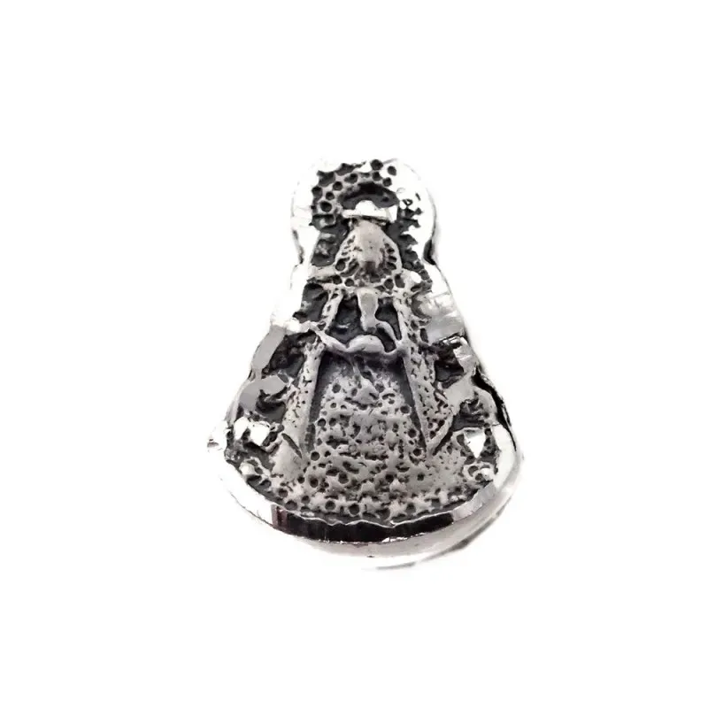 Virgen del Rocío charm icono abalorio plata Ley 925m macizo 12 mm. de