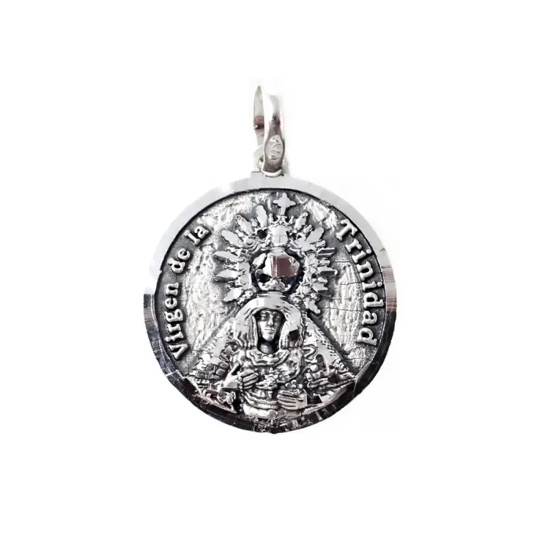 Virgen de la Trinidad medalla plata Ley 925m colgante 18 mm. maciza b