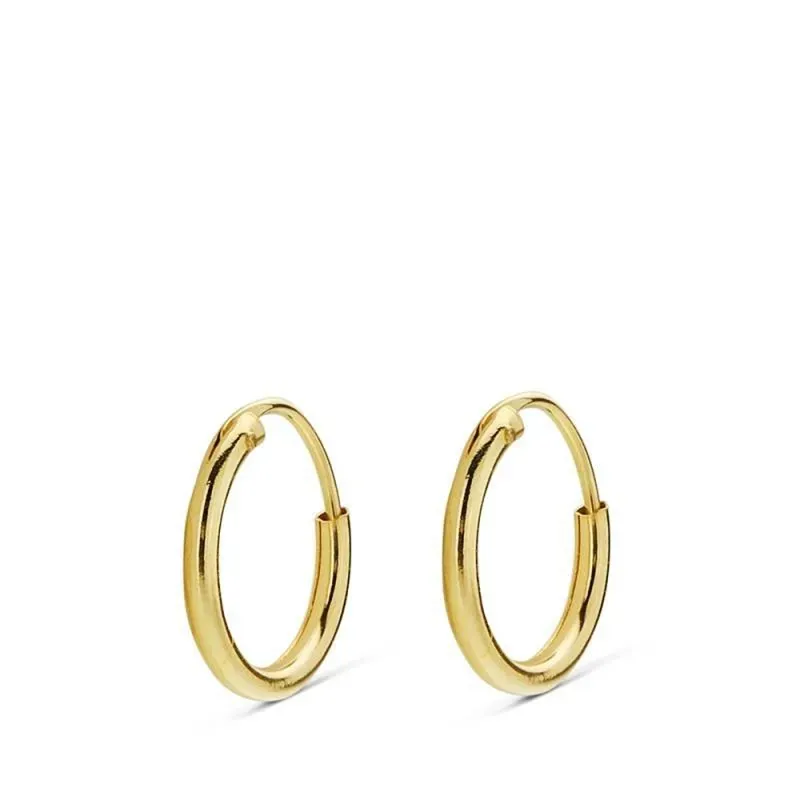 Pendientes oro 18k aros lisos ligeros 10mm. [AB4675]