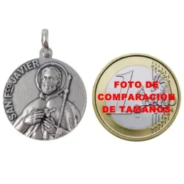 Medalla plata Ley 925m San Francisco Javier 21.6mm. maciza [AC0899GR]