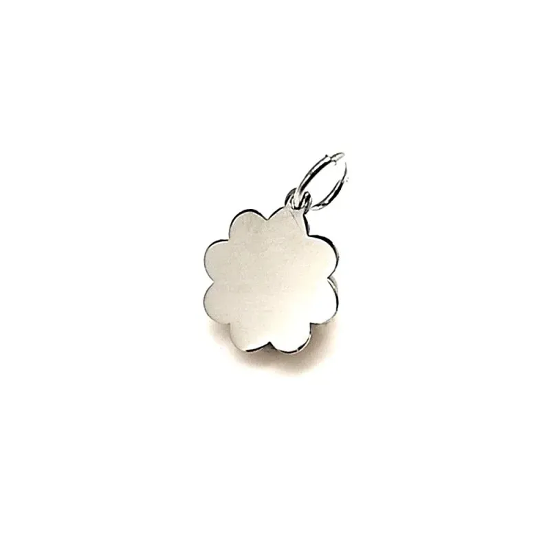 Colgante plata ley 925m 14mm. chapa flor láser [AA8380GR]