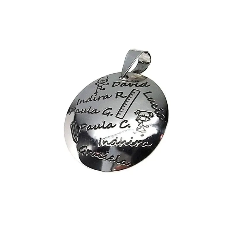 Colgante plata Ley 925m 35mm. nombres personalizados detalles niños regla lápiz