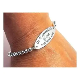 Pulsera plata ley 925m DE TÍ APRENDERÉ LO QUE MAÑANA SERÉ [AB0249GR]