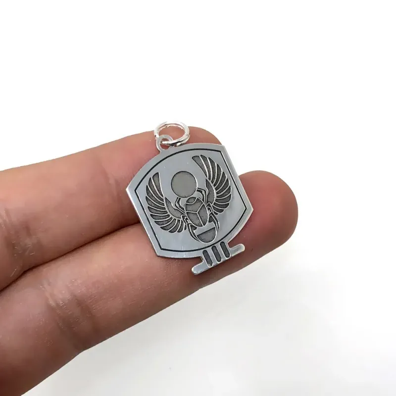 Colgante plata Ley 925m escarabajo egipcio 25mm. suerte unisex
