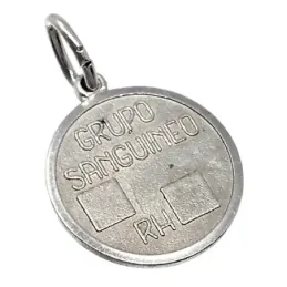 Chapa plata Ley 925m oxidada redonda 12mm. grupo  [AB5536GR]