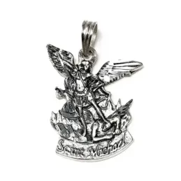Colgante Plata Ley 925m San Miguel 37mm. silueta [AB9267GR]