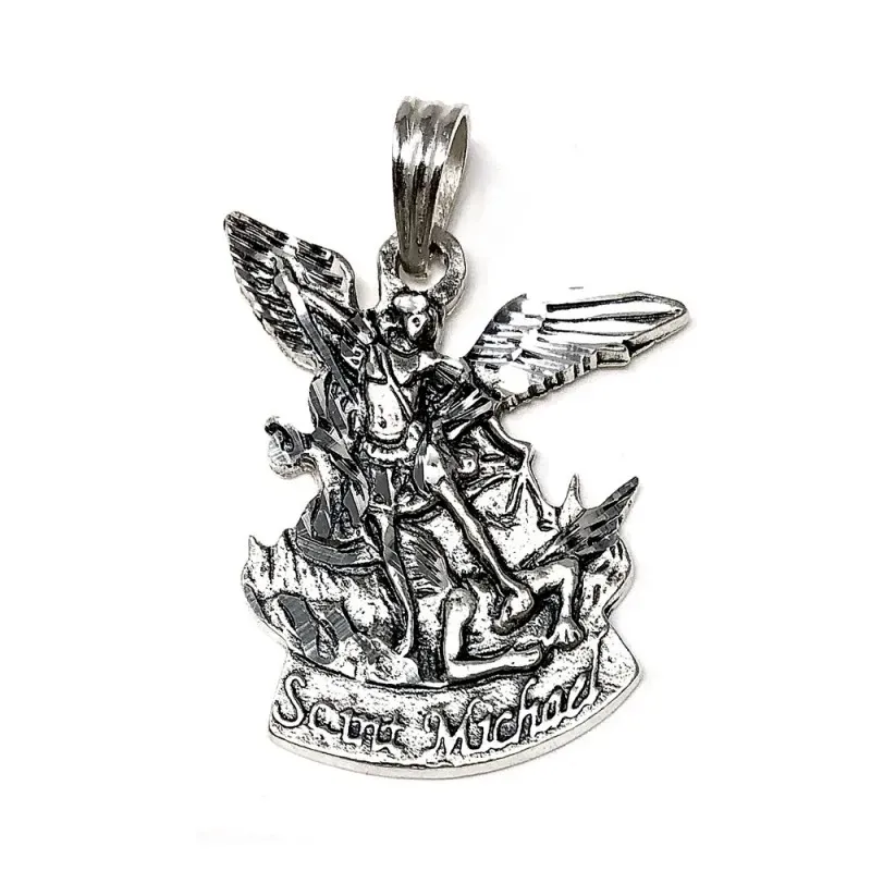 Colgante Plata Ley 925m San Miguel 37mm. silueta [AB9267GR]