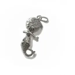 Colgante horóscopo plata Ley 925m Piscis busto 33mm. [AB4163]