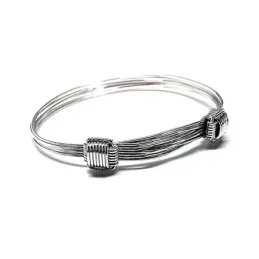 Pulsera plata Ley 925m caballero extensible [AB1407]