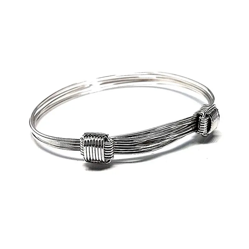 Pulsera plata Ley 925m caballero extensible [AB1407]