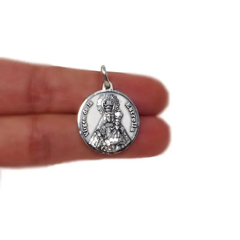 Virgen de la Estrella colgante macizo plata Ley 925m unisex 26 mm. de