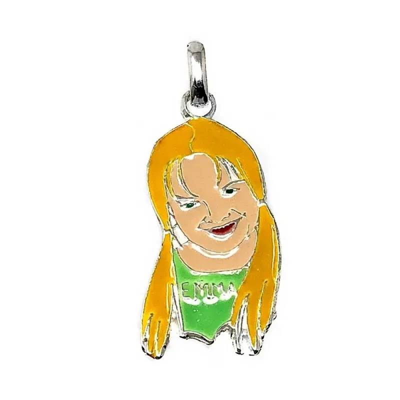 Colgante plata ley 925m Spice Girl Emma 28mm. [AB5027]