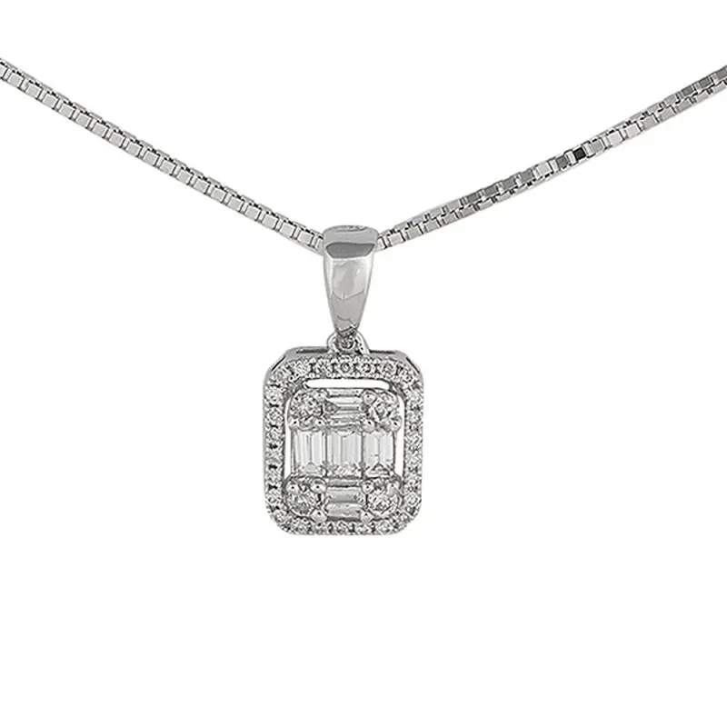Gargantilla oro 18k colección Destellos 45cm. diamantes brillantes ba