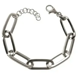 Pulsera plata Ley 925m mujer 18 cm. cadena forzada alargada eslabones