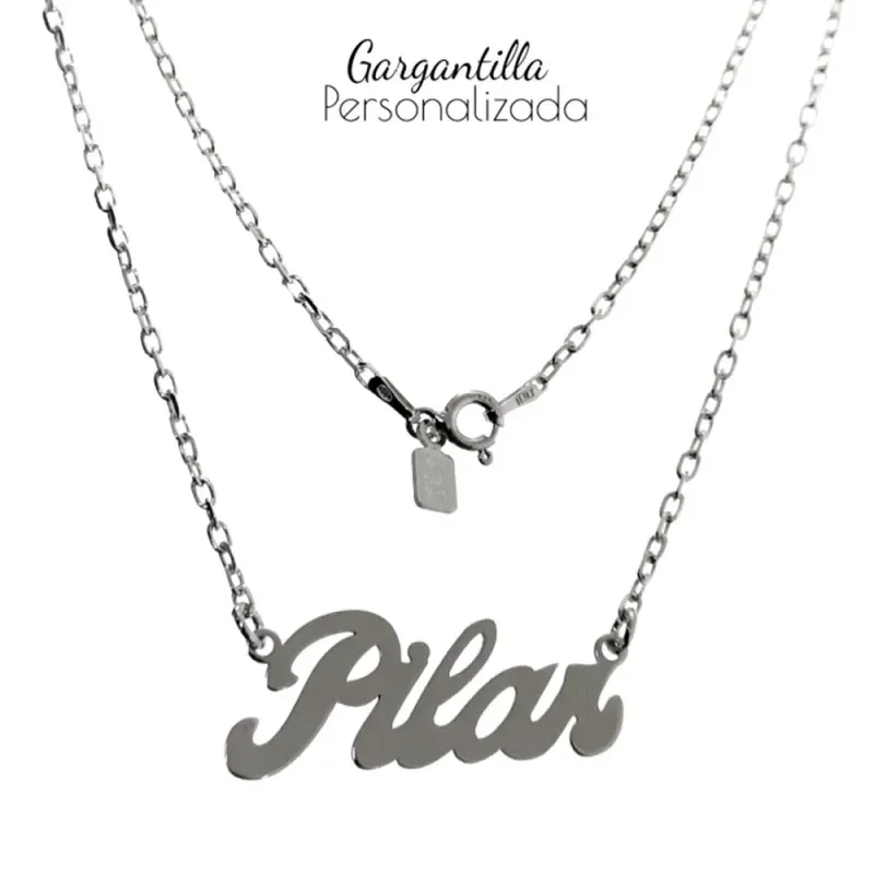 Gargantilla plata Ley 925m nombre a elegir [AB7125]