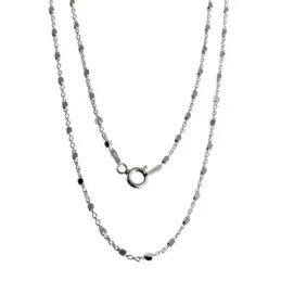 Cadena plata Ley 925m unisex 45 cm. forzada combinada detalles cuadra