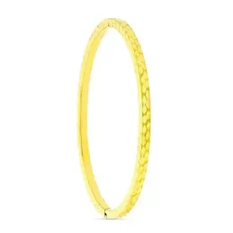Pulsera oro 18k mujer media caña tallada