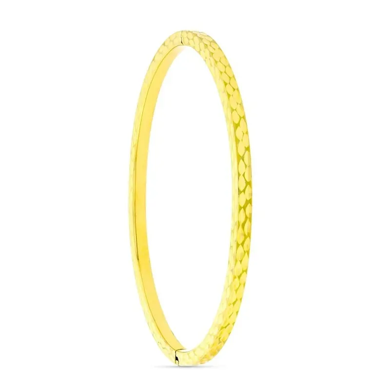 Pulsera oro 18k mujer media caña tallada