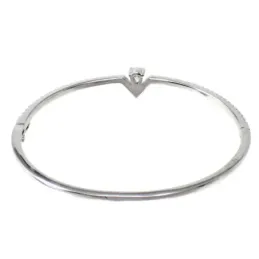Brazalete plata Ley 925m terminación rodio centro pico lágrima banda circonitas