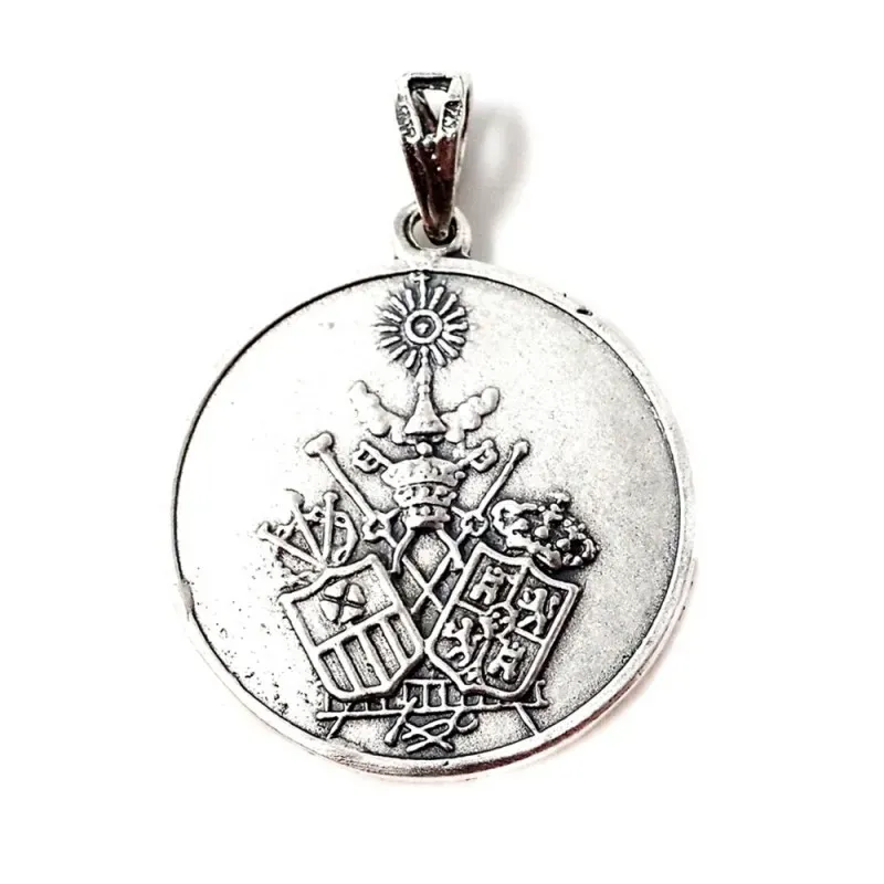 Medalla Archicofradía Sacramental Pasión plata Ley 925m maciza 24 mm.