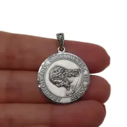 Medalla Archicofradía Sacramental Pasión plata Ley 925m maciza 24 mm.