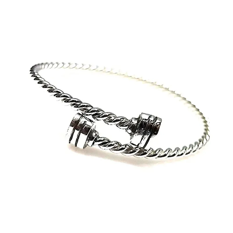 Fornitura plata Ley 925m pulsera tornisa entrepieza colmillo [AB0823]