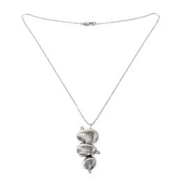 Gargantilla plata Ley 925m 42cm. tres formas piedras [AB5088]