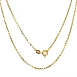 Cadena Plata Ley 925 chapada oro 45 cm. modelo rolo cierre reasa