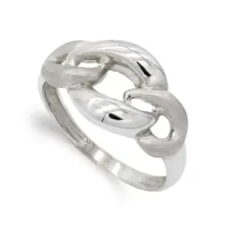 Sortija oro blanco 18k mujer formas combinadas caladas brillo mate