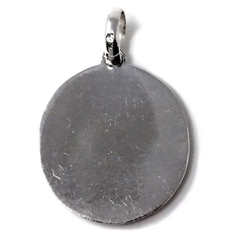 Medalla colgante plata Ley 925m maciza 29mm. Nuestra Señora de la Capilla Jaén oval trasera lisa