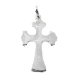 Colgante Cruz labrada plata Ley 925m maciza 38 mm. forma tallada deta