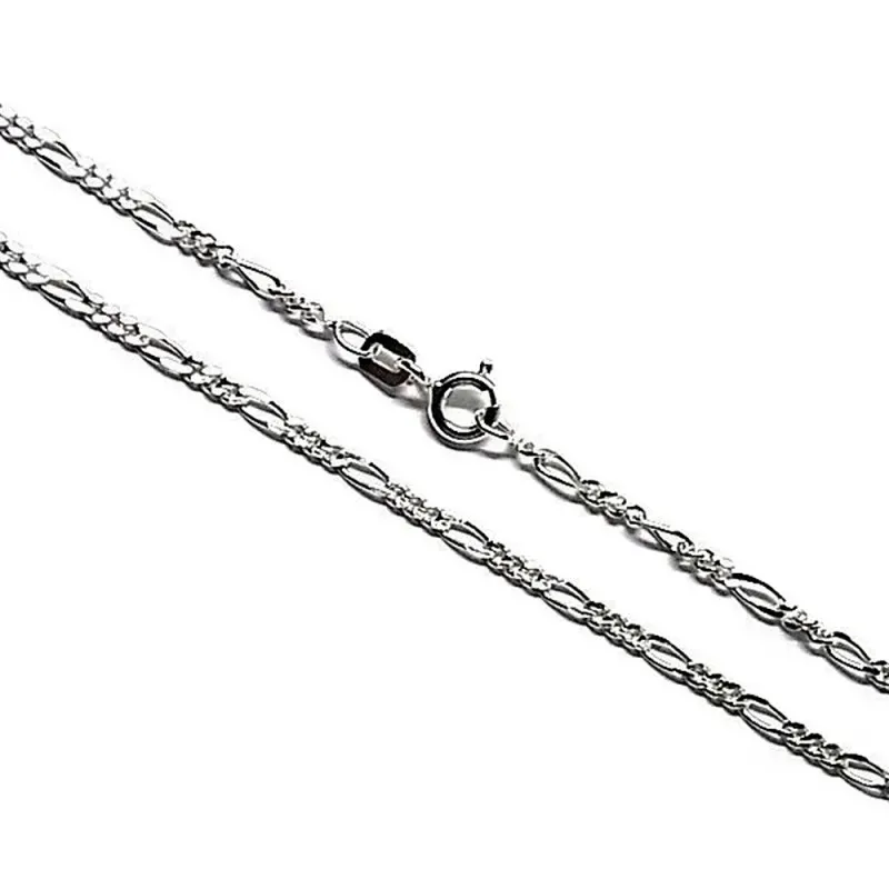 Cadena plata Ley 925m 50cm. modelo eslabón alternada 3x1 [AC0257]