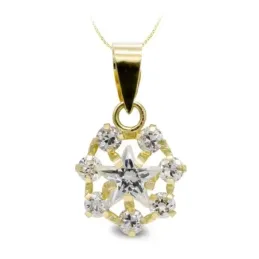 Colgante oro 18k mujer estrella circonitas calada