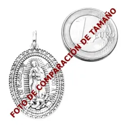 Medalla plata ley 925m Virgen Guadalupe México 29mm. ovalada [AA9808]