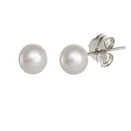 Pendientes plata Ley 925m bola perla sintética 12mm. [AB1145]