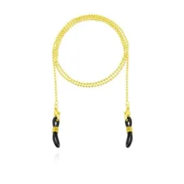 Cadena Acero Inoxidable chapado oro para Gafas 70 cm. combinada bolas