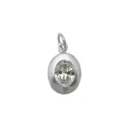 Colgante plata Ley 925m oval centro circonita 15.5mm. [AB4118]
