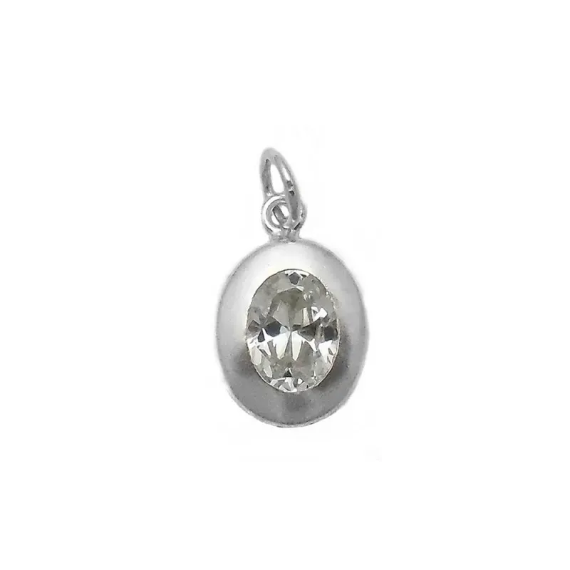 Colgante plata Ley 925m oval centro circonita 15.5mm. [AB4118]