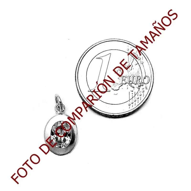 Colgante plata Ley 925m oval centro circonita 15.5mm. [AB4118]